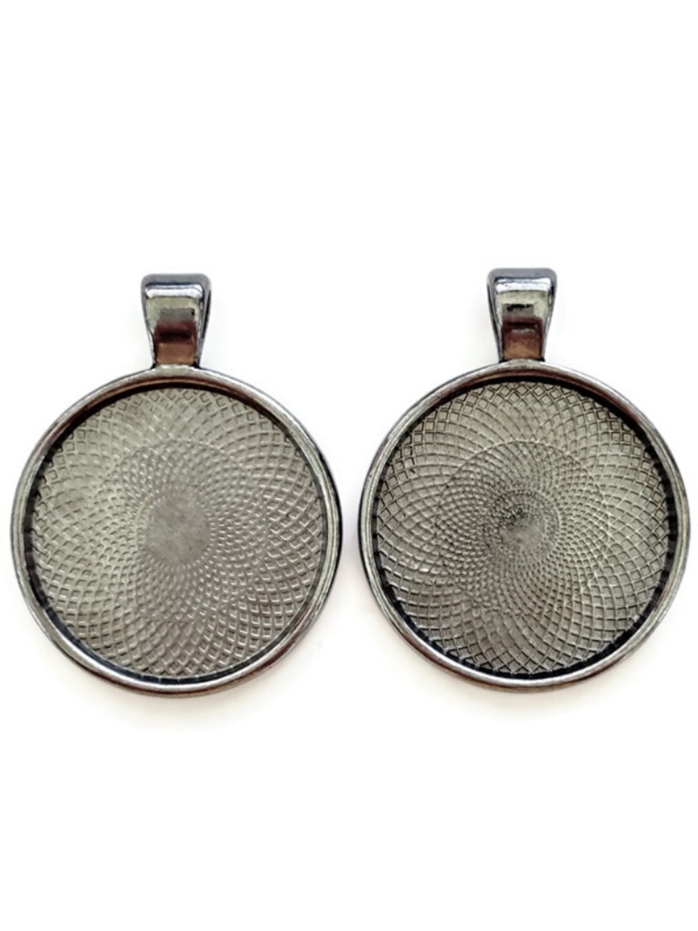 🔥$1 Clearance Gunmetal Round Cabochon Pendant Tray 28mm (2pc)